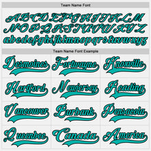 Load image into Gallery viewer, Custom White Aqua-Black Hockey Lace Neck Jersey