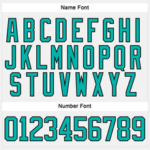 Load image into Gallery viewer, Custom White Aqua-Black Hockey Lace Neck Jersey