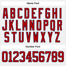 Load image into Gallery viewer, Custom White Red-Navy Hockey Lace Neck Jersey