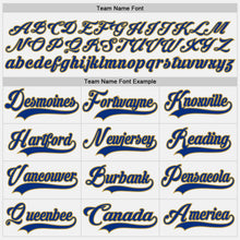 Load image into Gallery viewer, Custom White Royal-Old Gold Hockey Lace Neck Jersey