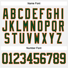 Load image into Gallery viewer, Custom White Green-Orange Hockey Lace Neck Jersey