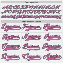 Load image into Gallery viewer, Custom White Pink-Kelly Green Hockey Lace Neck Jersey