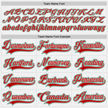 Load image into Gallery viewer, Custom White Red-Kelly Green Hockey Lace Neck Jersey