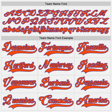 Load image into Gallery viewer, Custom White Orange-Purple Hockey Lace Neck Jersey