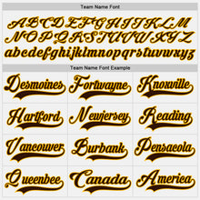 Load image into Gallery viewer, Custom White Brown-Gold Hockey Lace Neck Jersey