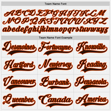 Load image into Gallery viewer, Custom White Brown-Orange Hockey Lace Neck Jersey