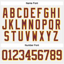 Load image into Gallery viewer, Custom White Burgundy-Gold Hockey Lace Neck Jersey