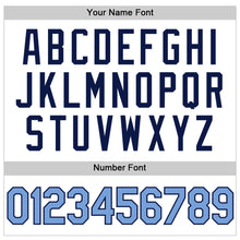 Load image into Gallery viewer, Custom White Light Blue-Navy Authentic Throwback Baseball Jersey