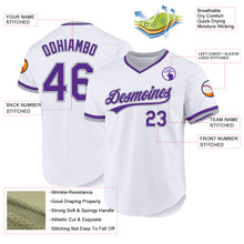Load image into Gallery viewer, Custom White Purple-Gray Authentic Throwback Baseball Jersey