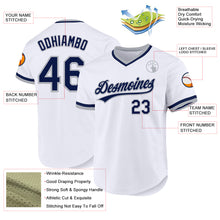 Load image into Gallery viewer, Custom White Navy-Gray Authentic Throwback Baseball Jersey