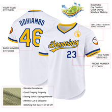 Load image into Gallery viewer, Custom White Gold-Royal Authentic Throwback Baseball Jersey