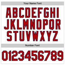 Load image into Gallery viewer, Custom White Red-Navy Authentic Throwback Baseball Jersey