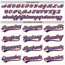 Load image into Gallery viewer, Custom White Navy-Red Authentic Throwback Baseball Jersey