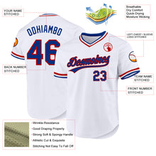 Load image into Gallery viewer, Custom White Royal-Red Authentic Throwback Baseball Jersey