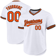 Load image into Gallery viewer, Custom White Orange-Black Authentic Throwback Baseball Jersey