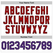 Load image into Gallery viewer, Custom White Purple Black-Red Authentic Throwback Baseball Jersey