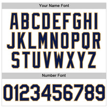 Load image into Gallery viewer, Custom White Navy-Old Gold Authentic Throwback Baseball Jersey