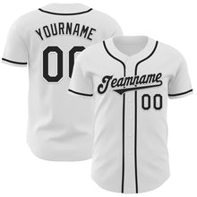 Load image into Gallery viewer, Custom White Black Authentic Baseball Jersey
