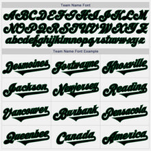 Load image into Gallery viewer, Custom White Black-Green Authentic Baseball Jersey