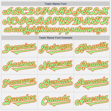 Load image into Gallery viewer, Custom White Pea Green-Orange Authentic Baseball Jersey