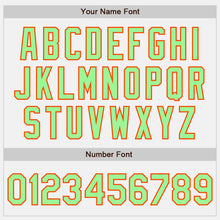 Load image into Gallery viewer, Custom White Pea Green-Orange Authentic Baseball Jersey