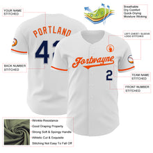 Load image into Gallery viewer, Custom White Navy Gray-Orange Authentic Baseball Jersey