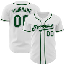 Load image into Gallery viewer, Custom White Green-Gray Authentic Baseball Jersey
