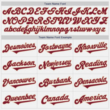 Load image into Gallery viewer, Custom White Crimson Pinstripe Cream Authentic Baseball Jersey