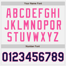 Load image into Gallery viewer, Custom White Navy Pinstripe Pink Authentic Baseball Jersey