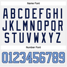 Load image into Gallery viewer, Custom White Light Blue-Navy Hockey Jersey