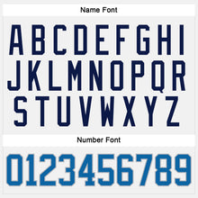 Load image into Gallery viewer, Custom White Blue Navy-Gray Hockey Jersey