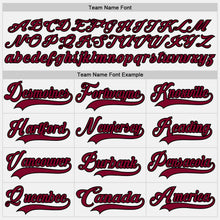 Load image into Gallery viewer, Custom White Maroon-Black Hockey Jersey