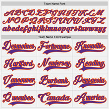 Load image into Gallery viewer, Custom White Purple-Orange Hockey Jersey