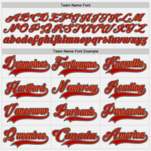 Load image into Gallery viewer, Custom White Red Old Gold-Navy Hockey Jersey