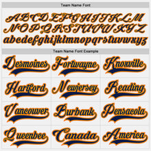 Load image into Gallery viewer, Custom White Navy Gold-Orange Hockey Jersey