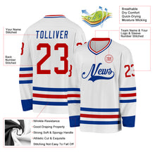 Load image into Gallery viewer, Custom White Red-Royal Hockey Jersey