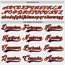 Load image into Gallery viewer, Custom White Navy-Orange Hockey Jersey