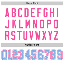 Load image into Gallery viewer, Custom White Light Blue-Pink Mesh Authentic Football Jersey