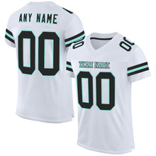 Load image into Gallery viewer, Custom White Black-Ice Blue Mesh Authentic Football Jersey