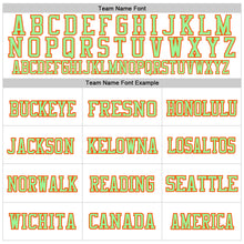 Load image into Gallery viewer, Custom White Pea Green-Orange Mesh Authentic Football Jersey