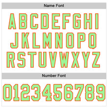 Load image into Gallery viewer, Custom White Pea Green-Orange Mesh Authentic Football Jersey