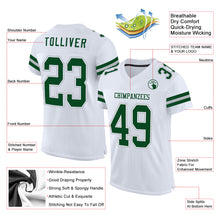 Load image into Gallery viewer, Custom White Green-Gray Mesh Authentic Football Jersey