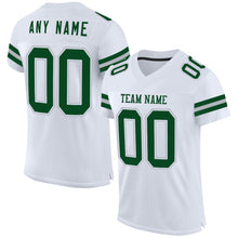 Load image into Gallery viewer, Custom White Green-Gray Mesh Authentic Football Jersey