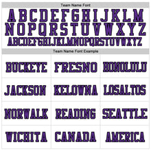 Load image into Gallery viewer, Custom White Black-Purple Mesh Authentic Football Jersey