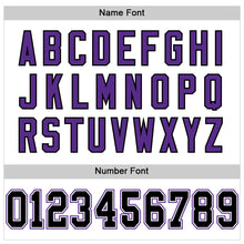 Load image into Gallery viewer, Custom White Black-Purple Mesh Authentic Football Jersey