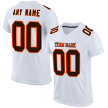 Load image into Gallery viewer, Custom White Brown-Orange Mesh Authentic Football Jersey