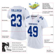 Load image into Gallery viewer, Custom White Royal-Gray Mesh Authentic Football Jersey