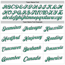 Load image into Gallery viewer, Custom White Light Pink-Kelly Green Authentic Throwback Basketball Jersey