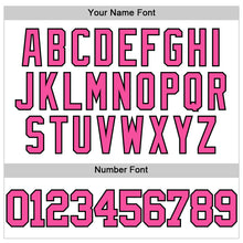 Load image into Gallery viewer, Custom White Pink-Black Authentic Throwback Basketball Jersey