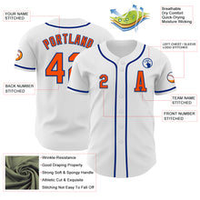 Load image into Gallery viewer, Custom White Orange-Royal Authentic Baseball Jersey